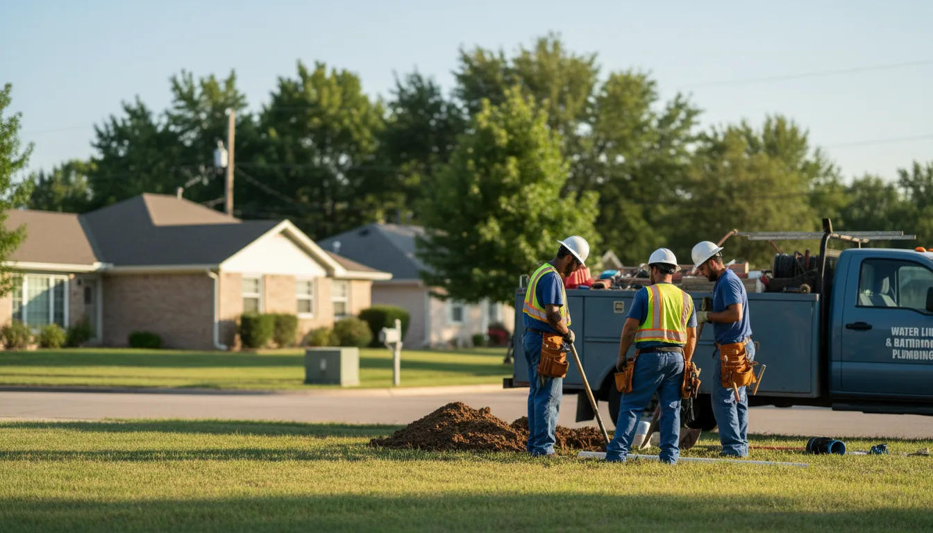 Residential water line and bathroom plumbing service in New Melle, MO